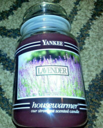 Yankee Candle Large 22 Oz Jar Lavender Flower Glass Black Ribbon