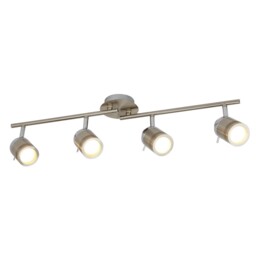 4 Light Led Satin Silver Finish Adjustable Split Bar Bathroom Ceiling