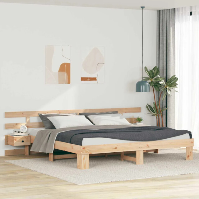 Bed Frame With Drawer Brown Solid Wood Vidaxl