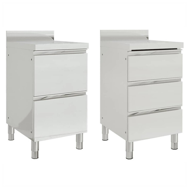 Commercial Kitchen Cabinet Set Silver Stainless Steel 50x60x96 Cm 3pc