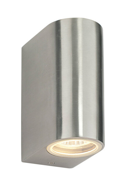 Outdoor Brushed Alloy Up & And Down Wall Spot Light 240v Garden Ip44