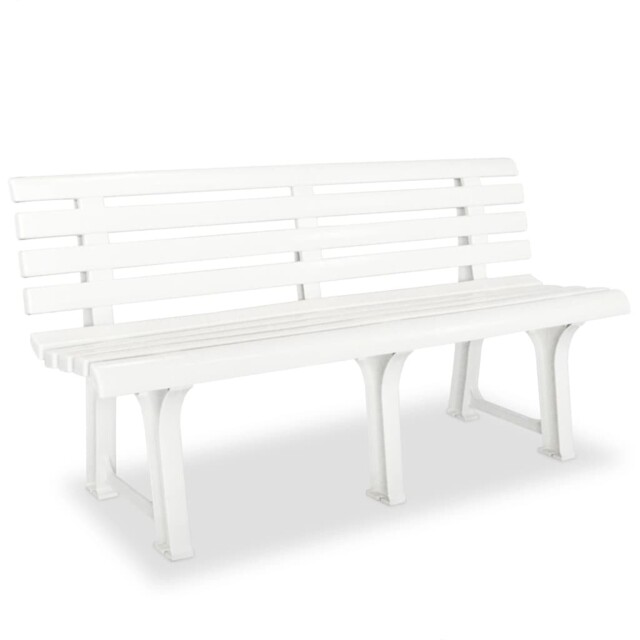 Garden Bench 145.5 Cm Plastic White Vidaxl