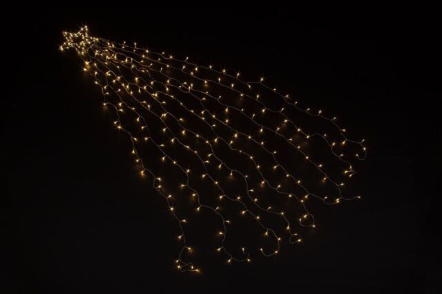Outdoor Christmas Decorations Star Curtain 8ft 247 Warm White Led