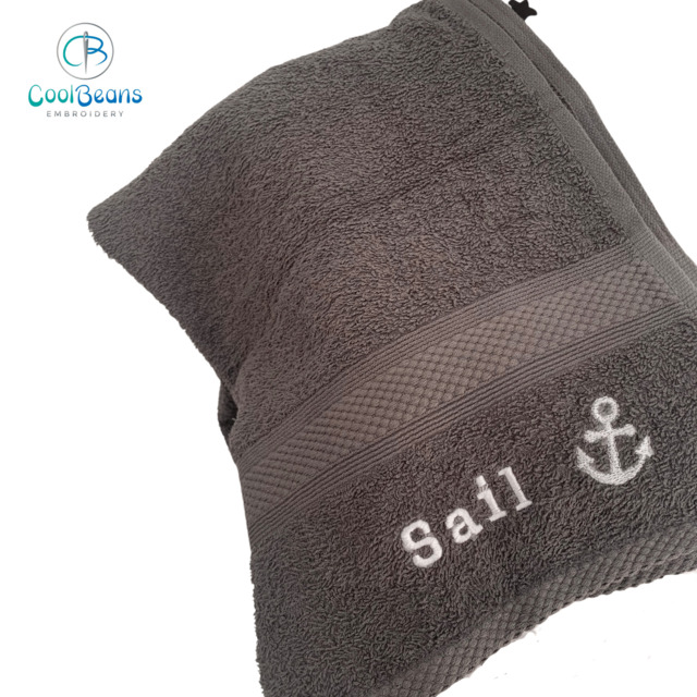 Anchor Towel - Personalised - Flannel / Hand Towel / Bath Towel