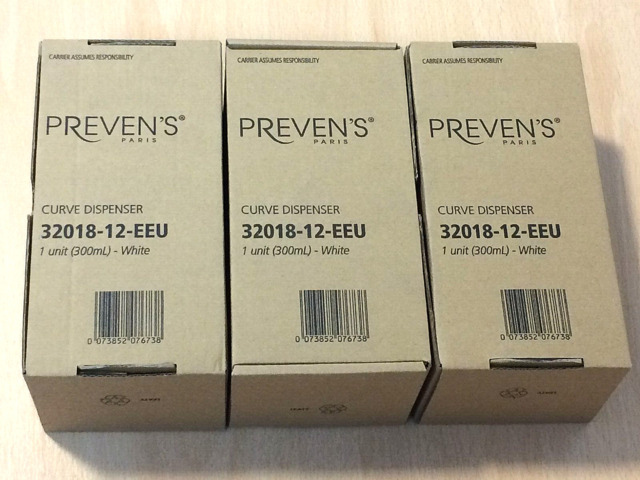 Job Lot Of 3 Preven’s Paris Curve Soap Dispensers White 300ml -