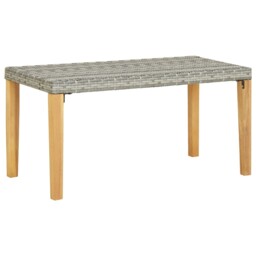 Garden Bench Patio Outdoor Bench Seat Poly Rattan And Solid Acacia