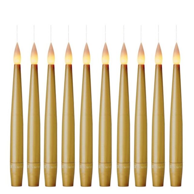 Premier 10pc 15cm Floating Candle Gold Christmas Decoration