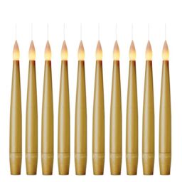 Premier 10pc 15cm Floating Candle Gold Christmas Decoration