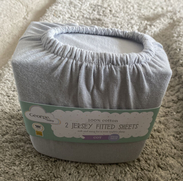 George Baby 2 Jersey Fitted Sheets For Cotbed Twin Pack Brand 100%