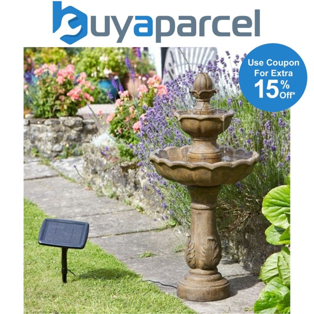 Smart Garden Solar Kingsbury 3 Tier Garden Water Feature Fountain Bird
