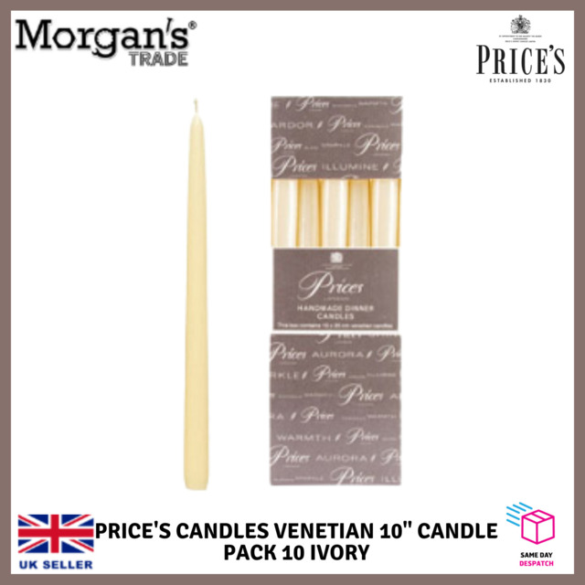 "Prices 10"" Venetian Christmas Handmade Dinner 7hr Candles Pack Of 10"