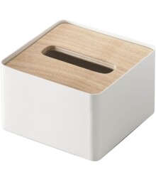 Yamazaki Rin Tissue Case With Lid Small Natural Wood Tissue Box Cover