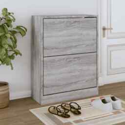 Shoe Cabinet Grey Sonoma 63x24x81 Cm Engineered Wood Vidaxl