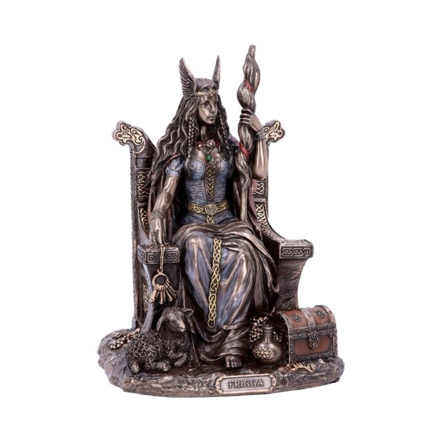 Bronzed Frigga Goddess Of Wisdom Norse Leader Ornament