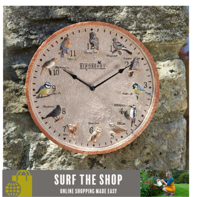 Smart Garden Outside In Birdberry Wall Clock Indoor & Outdoor Use 30cm