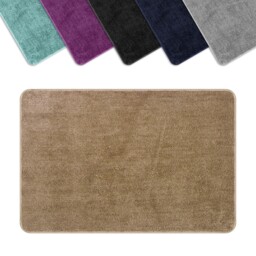 Bath Mat 60x90cm Soft Absorbent Bathroom Rug Non Slip Floor Beige