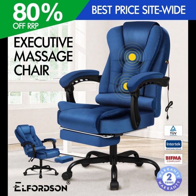 Elfordson Massage Office Chair Executive Recliner Swivel Footrest