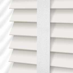 Blinds 2 Go Soft White Wooden Taped Blind Size 54cm X 79cm Drop