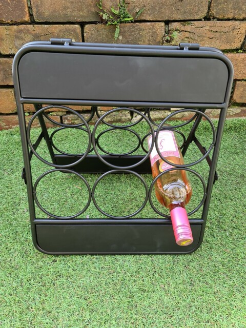 6 Bottle Wine Rack With Blackboard Top Freestanding Wine Carrier Uk