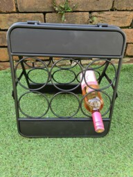 6 Bottle Wine Rack With Blackboard Top Freestanding Wine Carrier Uk
