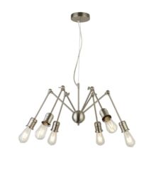 Searchlight 4756ss Ceiling 6 Light Pendant Satin Silver