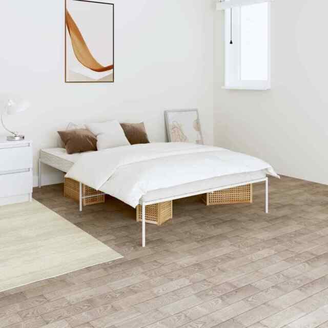 Metal Bed Frame White 120x200 Cm Vidaxl