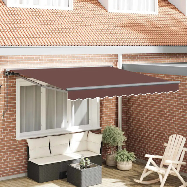 Retractable Awning Manual Brown 300x250 Cm Fabric Vidaxl