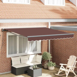 Retractable Awning Manual Brown 300x250 Cm Fabric Vidaxl