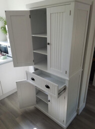 Tall Kitchen Storage Cupboard Cabinet Pantry White Freestanding Unit