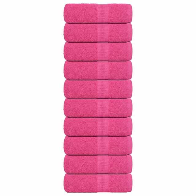 Guest Towels 10 Pcs Pink 30x50 Cm 360 Gsm 100% Cotton Vidaxl