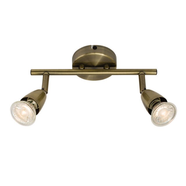Saxby Amalfi Twin Head Gu10 Spotlight Bar Swivel Ceiling Mounted