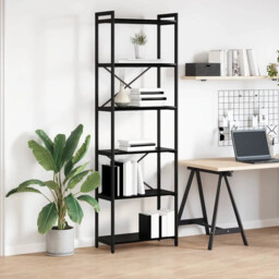 Bookcase Black Oak 60 X 30 X 188 Cm Engineered Wood Vidaxl