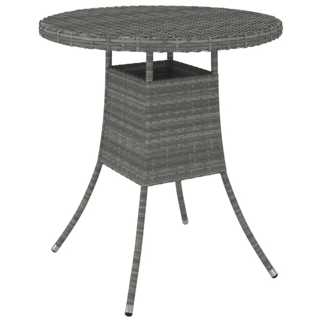 Garden Table Grey 70x70x73 Cm Poly Rattan Vidaxl