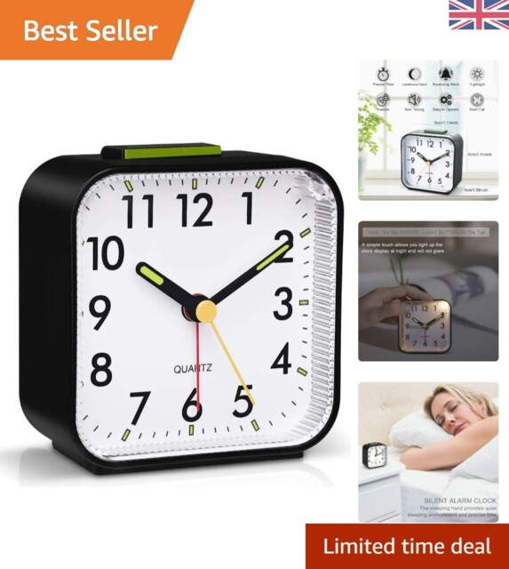 Classic Large Display Silent Alarm Clock For Bedrooms & Offices - Easy