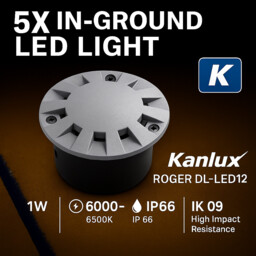 5x Led Ground Walkover Lights Outdoor Round Decking Light Aluminium