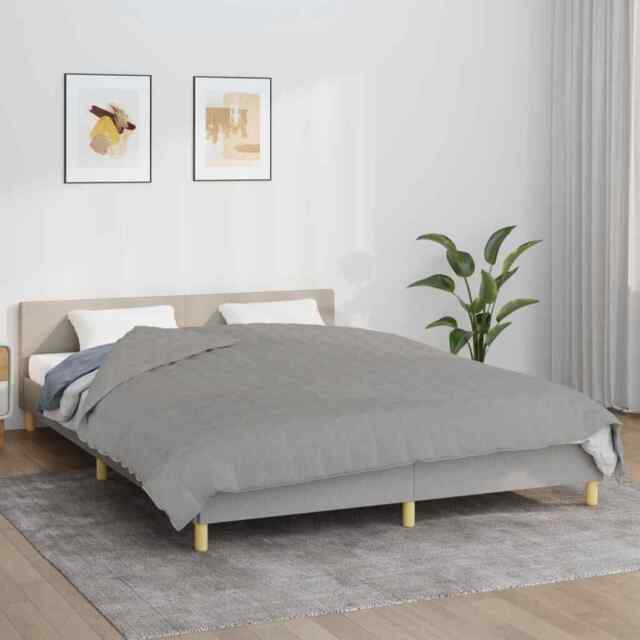 Weighted Blanket Grey 220x230 Cm King 15 Kg Fabric Vidaxl