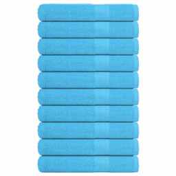 Towels 10 Pcs Turquoise 100x200 Cm 360 Gsm 100% Cotton Vidaxl