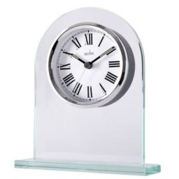 Acctim Adelaide Glass Mantel Clock Chrome Bezels Luminous Hands