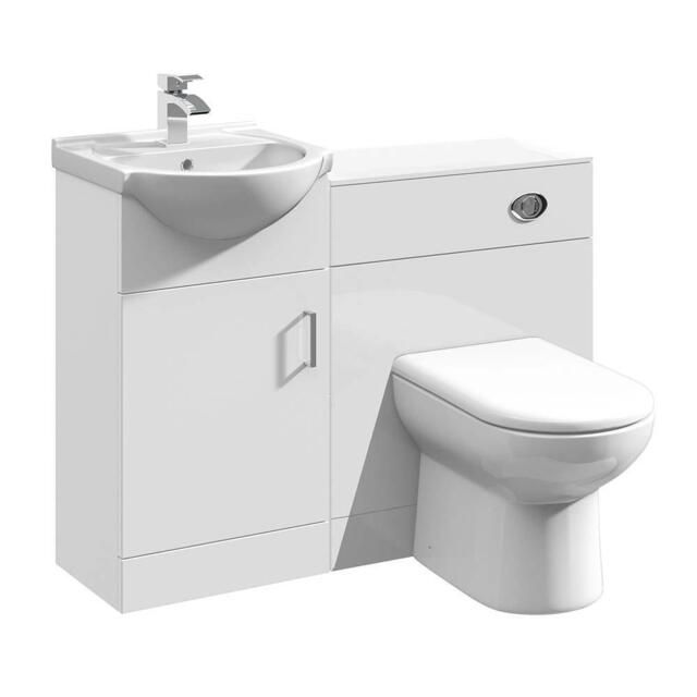 Vanity Unit Combined Sink Toilet Bathroom Suite Furniture Set Pan