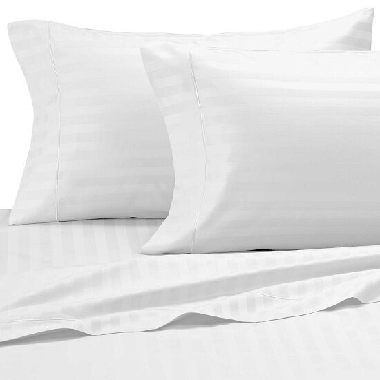 Egyptian Cotton 500 Thread Classic Stripe Oxford Pillow Case Pair