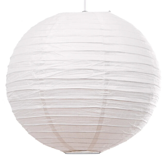 "Lampshade White 12"" Paper Lantern 300mm Wire Supports Loxton Lighting"