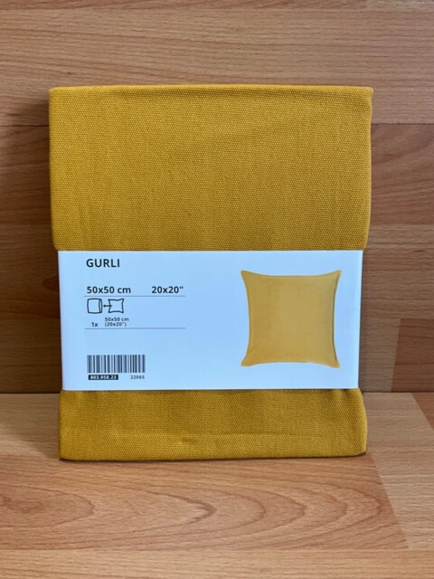 Ikea Gurli Cushion Cover 50 X 50 Cm 100% Cotton Golden Yellow