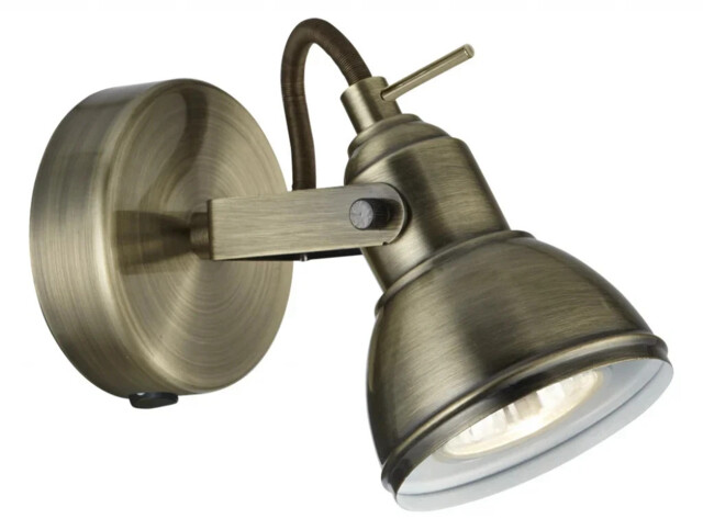 Searchlight Lighting Focus Single Light Antique Brass Wall Spotlight