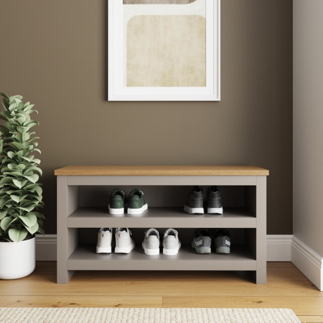 Lancaster Simple Shoe Bench Hallway Bedroom Storage Rack Bench Seat