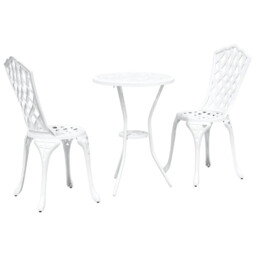Garden Bistro Set 3 Pcs Aluminium Furniture Terrace Dining Outdoor