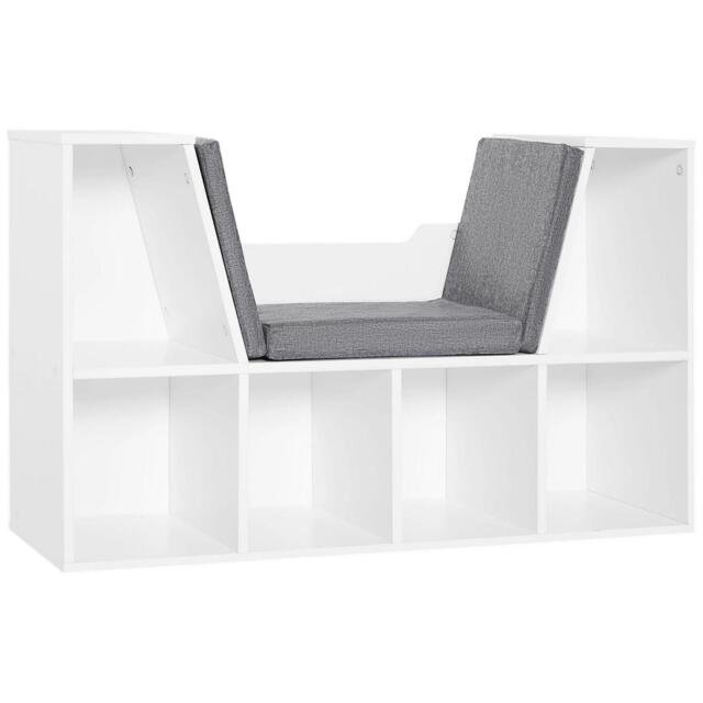 Homcom Bookcase Storage Reading Seat Unit Kids Adults Six Cubes