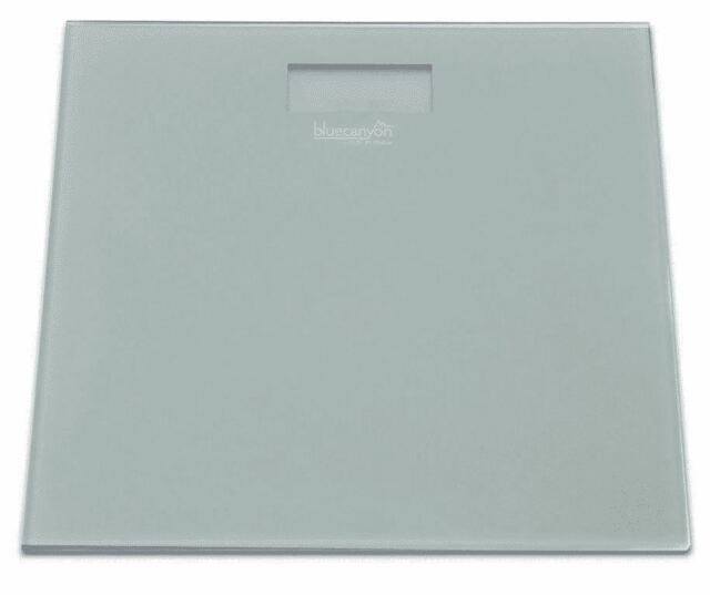 Slate Grey Tempered Glass Electronic Weighing Scales Up To Lcd Blue