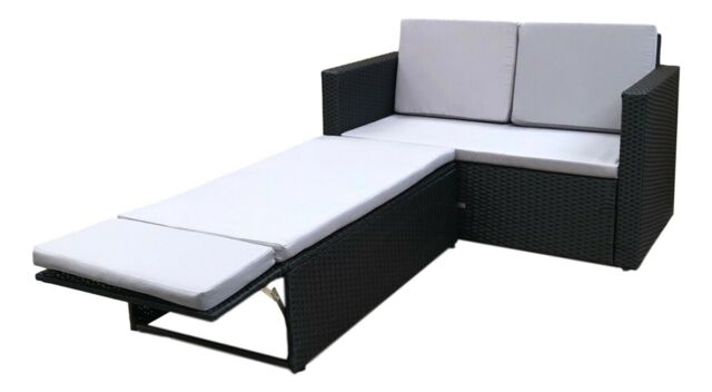 Rattan Outdoor Garden Patio Wicker Furniture Set Sun Bed Sofa 2 Seater