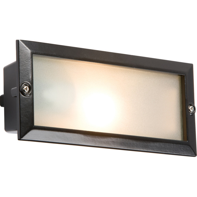Outdoor Recessed Brick Wall Light 40w E27 Black Knightsbridge Bl01bk