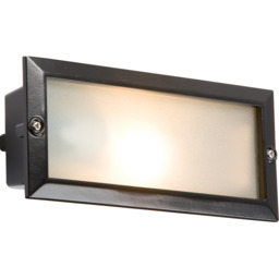 Outdoor Recessed Brick Wall Light 40w E27 Black Knightsbridge Bl01bk
